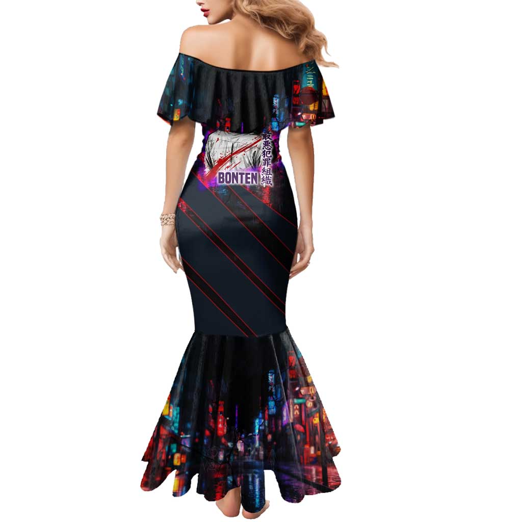 Bonten Era The Darkest Future Family Matching Mermaid Dress and Hawaiian Shirt Cyberpunk Noir Gang Art Style
