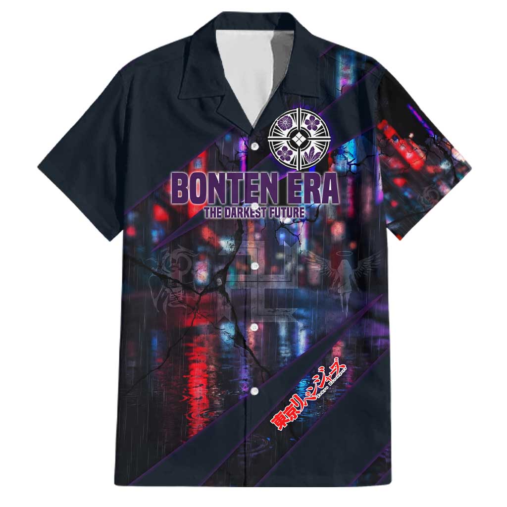 Bonten Era The Darkest Future Family Matching Off Shoulder Maxi Dress and Hawaiian Shirt Cyberpunk Noir Gang Art Style