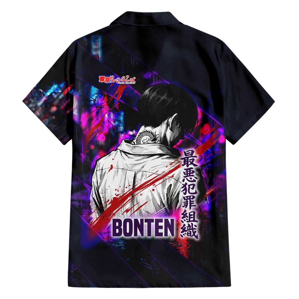 Bonten Era The Darkest Future Family Matching Off Shoulder Maxi Dress and Hawaiian Shirt Cyberpunk Noir Gang Art Style