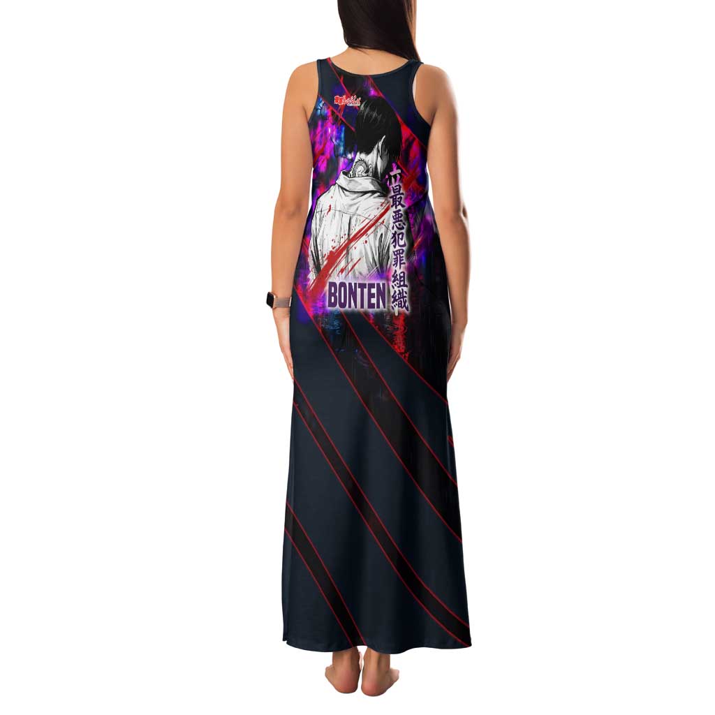 Bonten Era The Darkest Future Family Matching Tank Maxi Dress and Hawaiian Shirt Cyberpunk Noir Gang Art Style