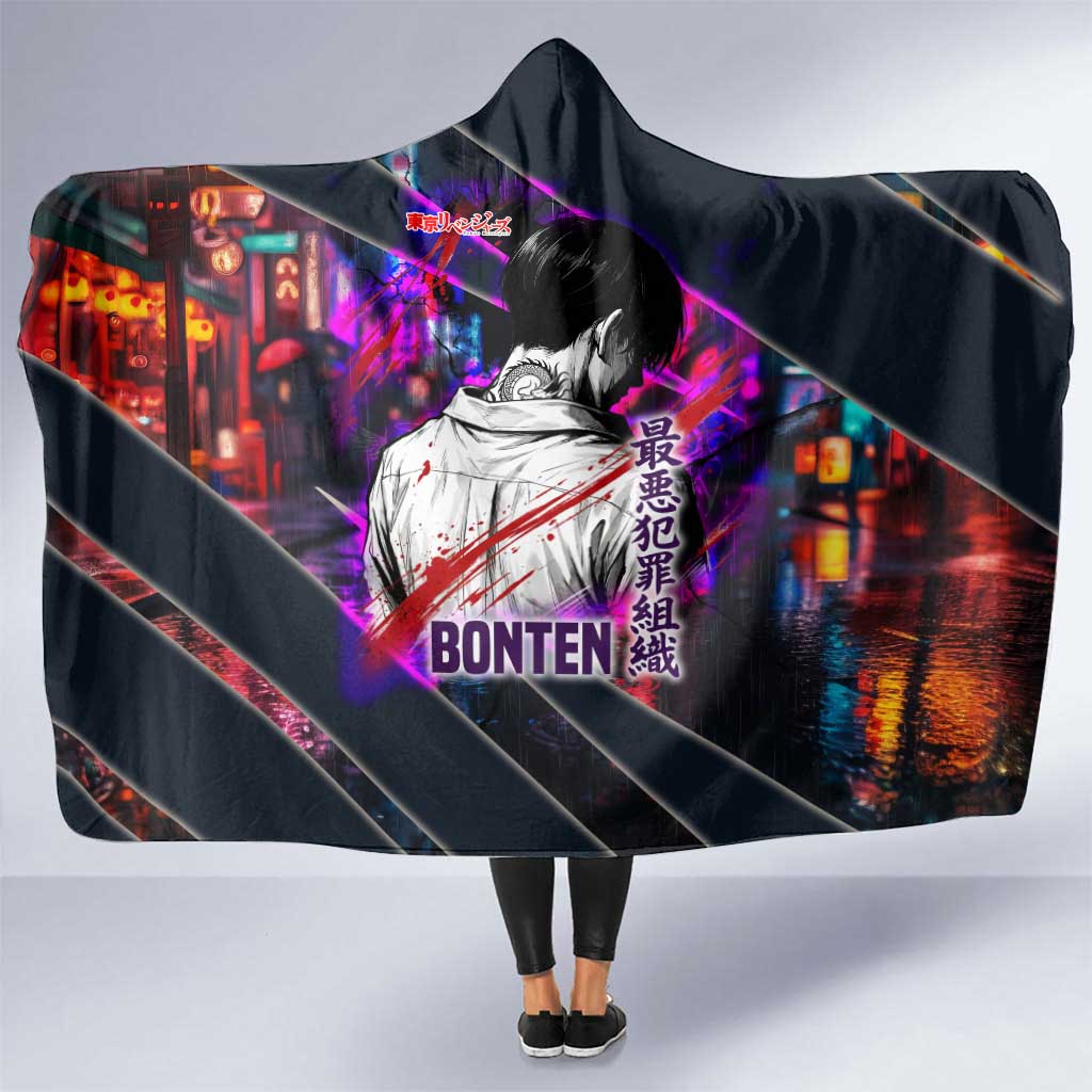 Bonten Era The Darkest Future Hooded Blanket Cyberpunk Noir Gang Art Style