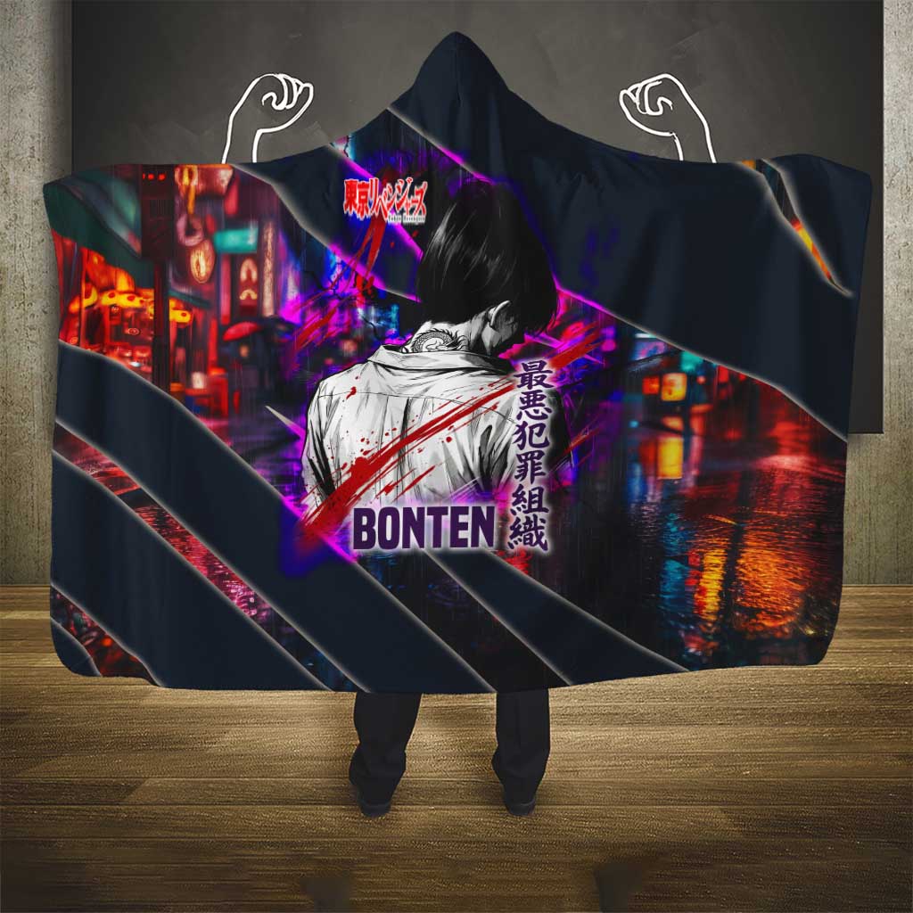 Bonten Era The Darkest Future Hooded Blanket Cyberpunk Noir Gang Art Style