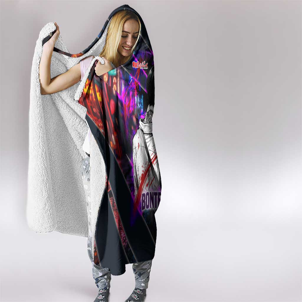 Bonten Era The Darkest Future Hooded Blanket Cyberpunk Noir Gang Art Style