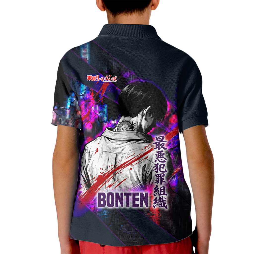 Bonten Era The Darkest Future Kid Polo Shirt Cyberpunk Noir Gang Art Style