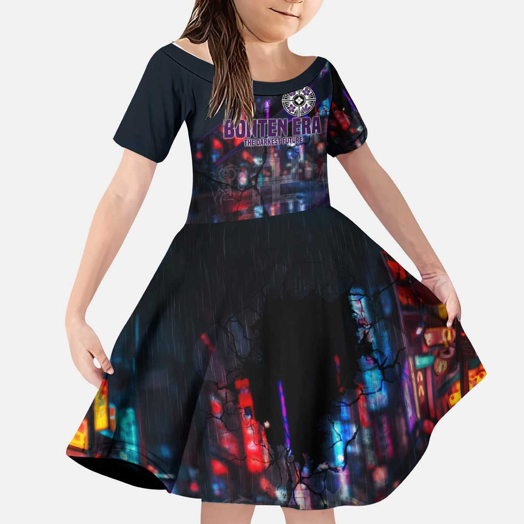 Bonten Era The Darkest Future Kid Short Sleeve Dress Cyberpunk Noir Gang Art Style