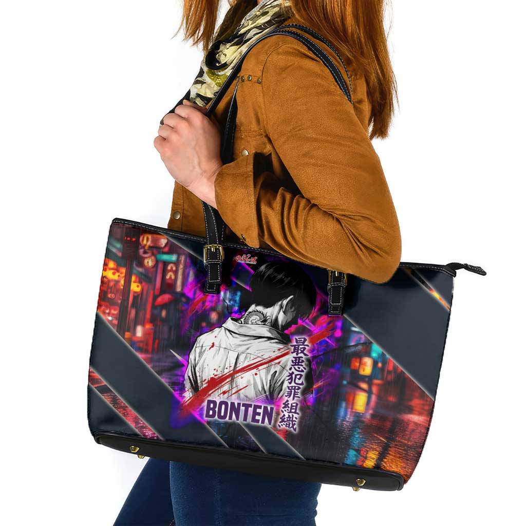 Bonten Era The Darkest Future Leather Tote Bag Cyberpunk Noir Gang Art Style