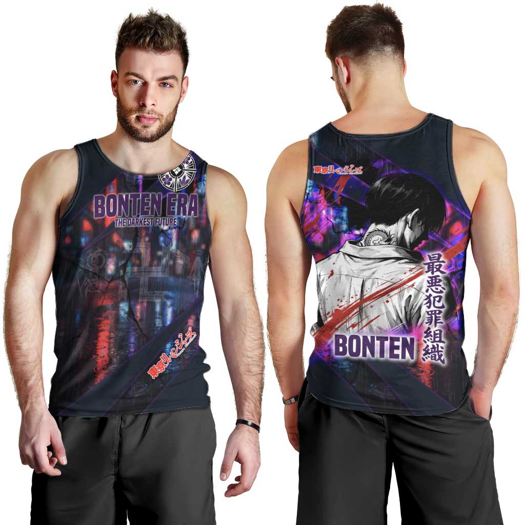 Bonten Era The Darkest Future Men Tank Top Cyberpunk Noir Gang Art Style