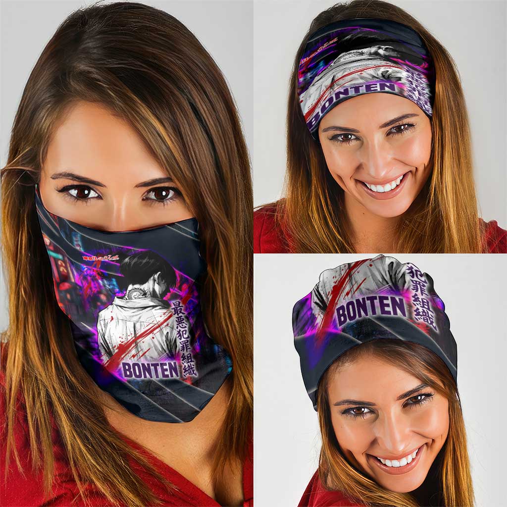 Bonten Era The Darkest Future Neck Gaiter Cyberpunk Noir Gang Art Style