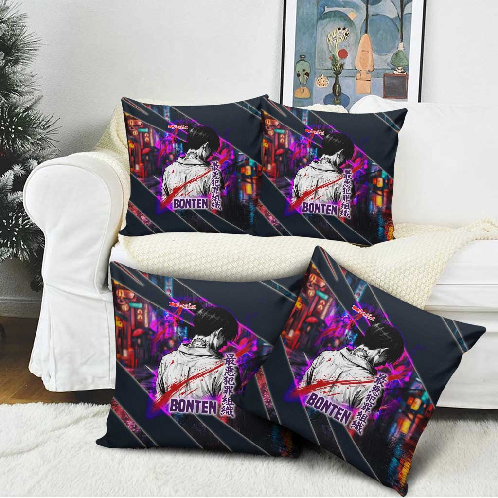 Bonten Era The Darkest Future Pillow Cover Cyberpunk Noir Gang Art Style