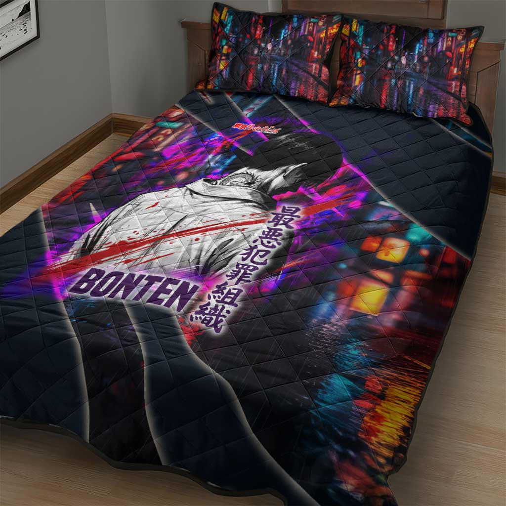 Bonten Era The Darkest Future Quilt Bed Set Cyberpunk Noir Gang Art Style
