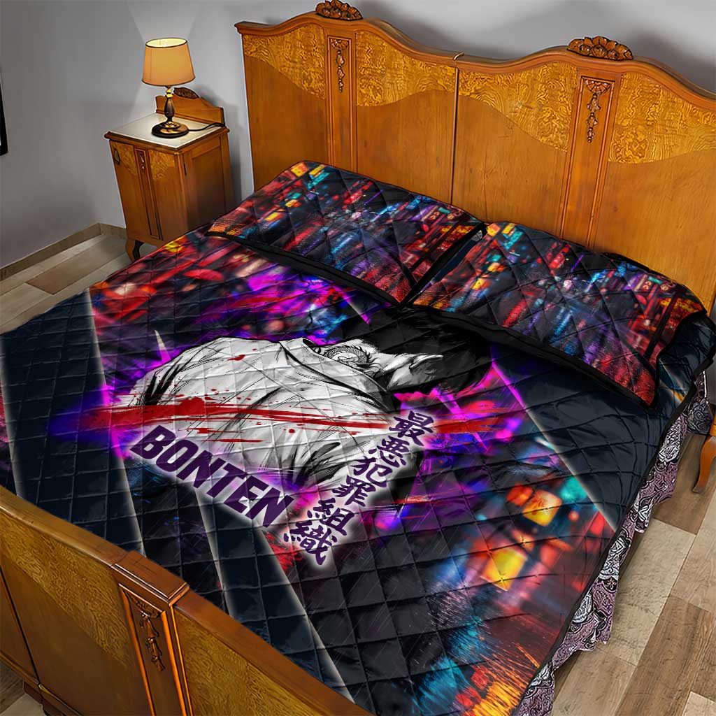 Bonten Era The Darkest Future Quilt Bed Set Cyberpunk Noir Gang Art Style