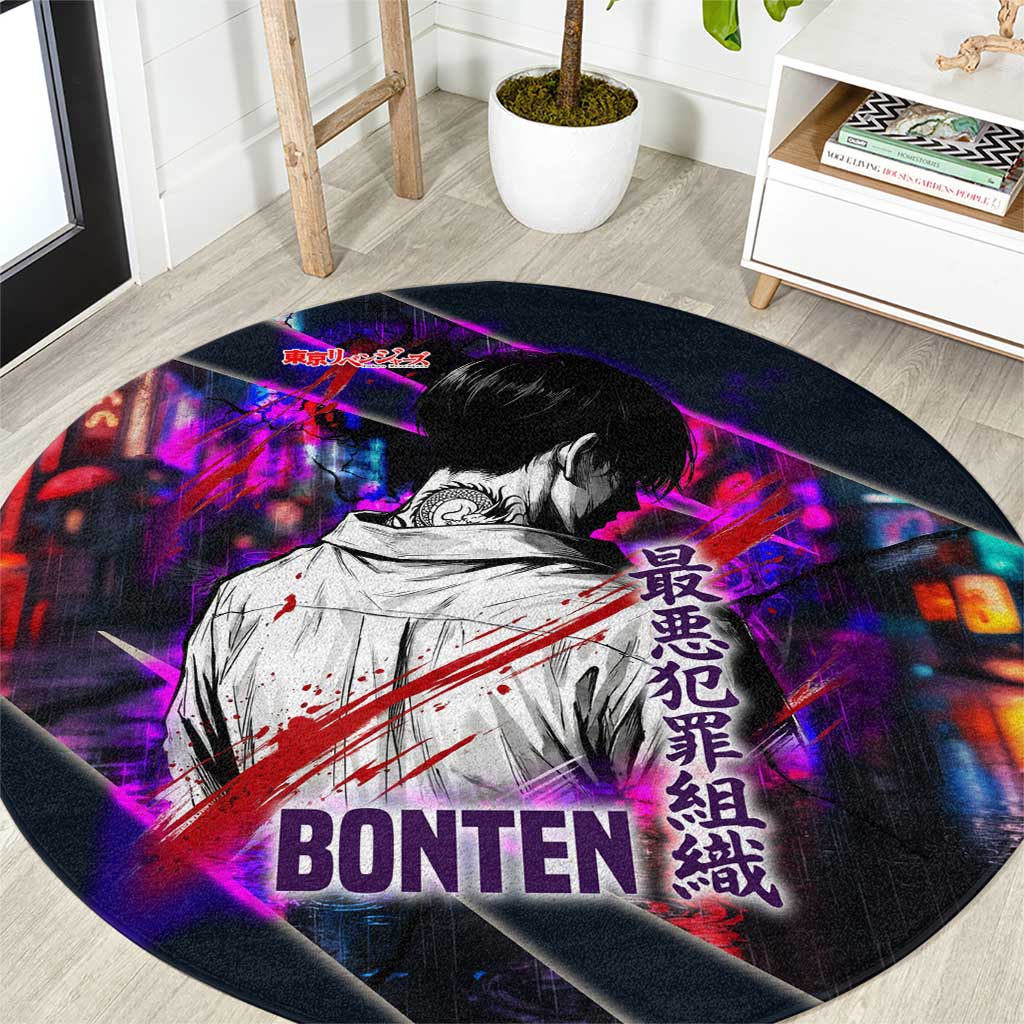 Bonten Era The Darkest Future Round Carpet Cyberpunk Noir Gang Art Style