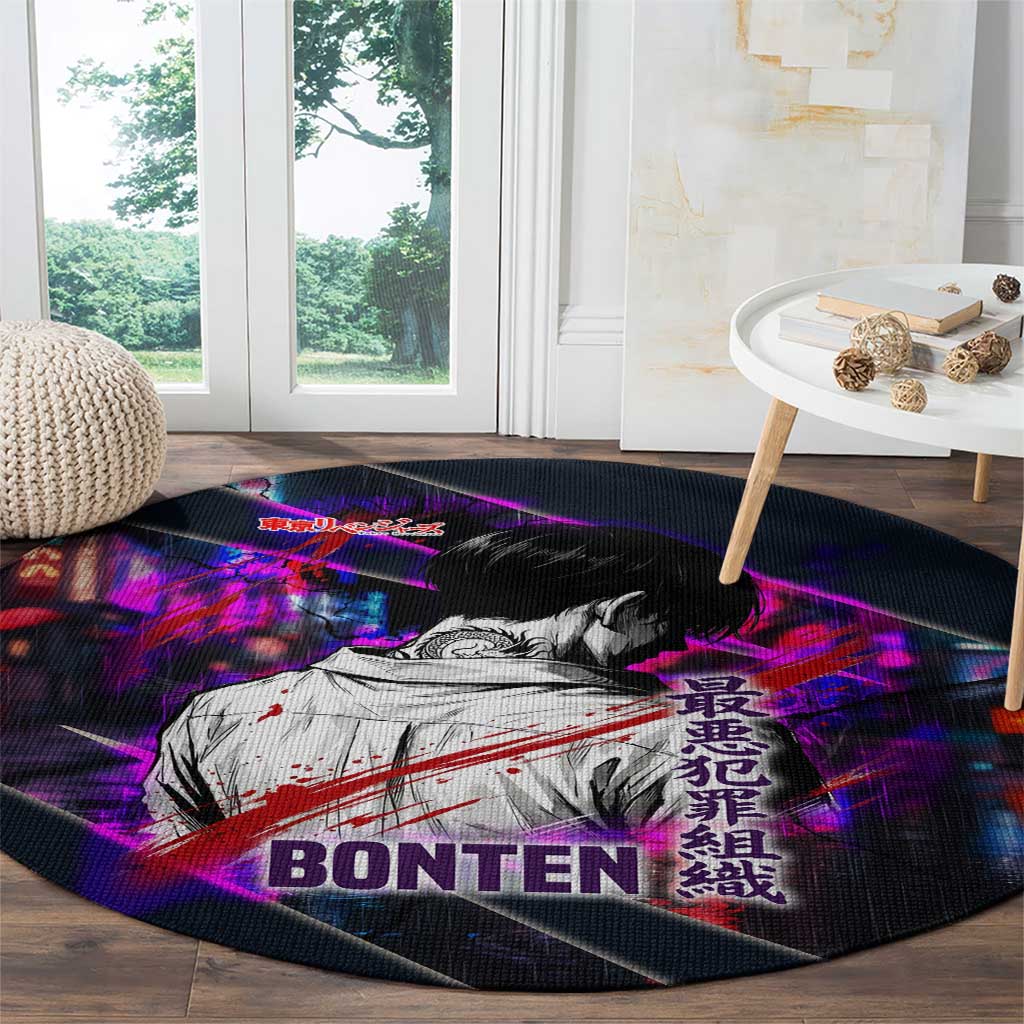 Bonten Era The Darkest Future Round Carpet Cyberpunk Noir Gang Art Style