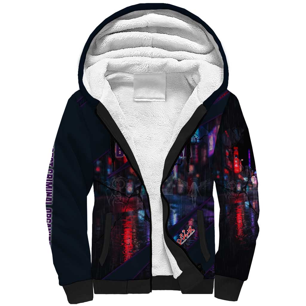 Bonten Era The Darkest Future Sherpa Hoodie Cyberpunk Noir Gang Art Style