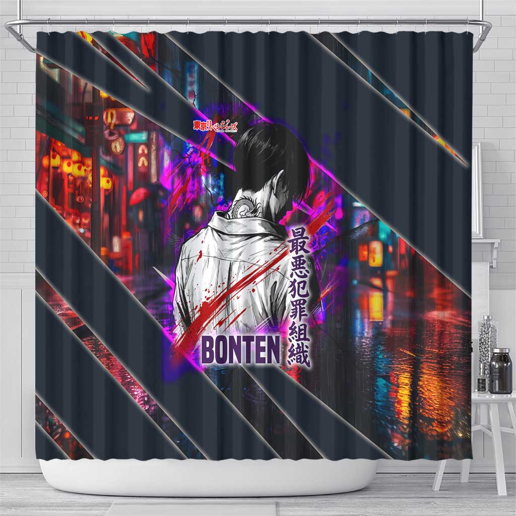 Bonten Era The Darkest Future Shower Curtain Cyberpunk Noir Gang Art Style