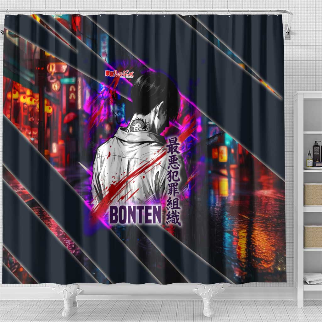 Bonten Era The Darkest Future Shower Curtain Cyberpunk Noir Gang Art Style