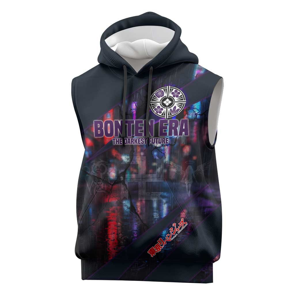 Bonten Era The Darkest Future Sleeveless Hoodie Cyberpunk Noir Gang Art Style