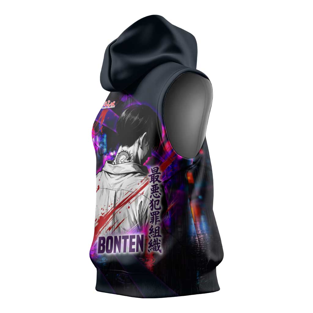 Bonten Era The Darkest Future Sleeveless Hoodie Cyberpunk Noir Gang Art Style