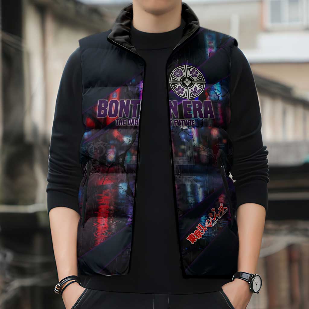 Bonten Era The Darkest Future Sleeveless Puffer Jacket Cyberpunk Noir Gang Art Style