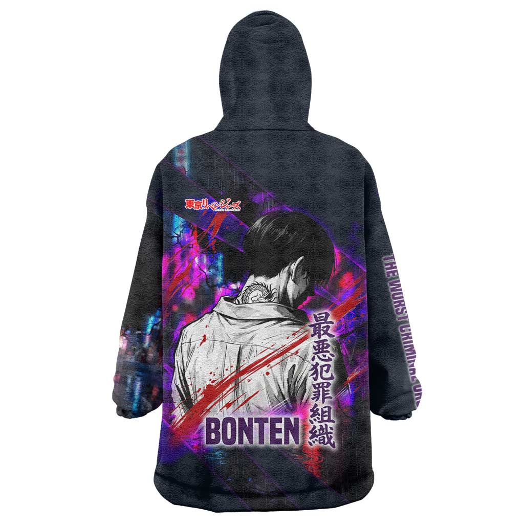 Bonten Era The Darkest Future Wearable Blanket Hoodie Cyberpunk Noir Gang Art Style