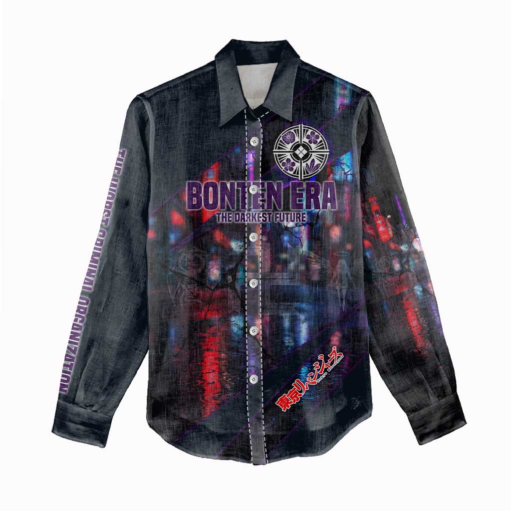 Bonten Era The Darkest Future Women Casual Shirt Cyberpunk Noir Gang Art Style