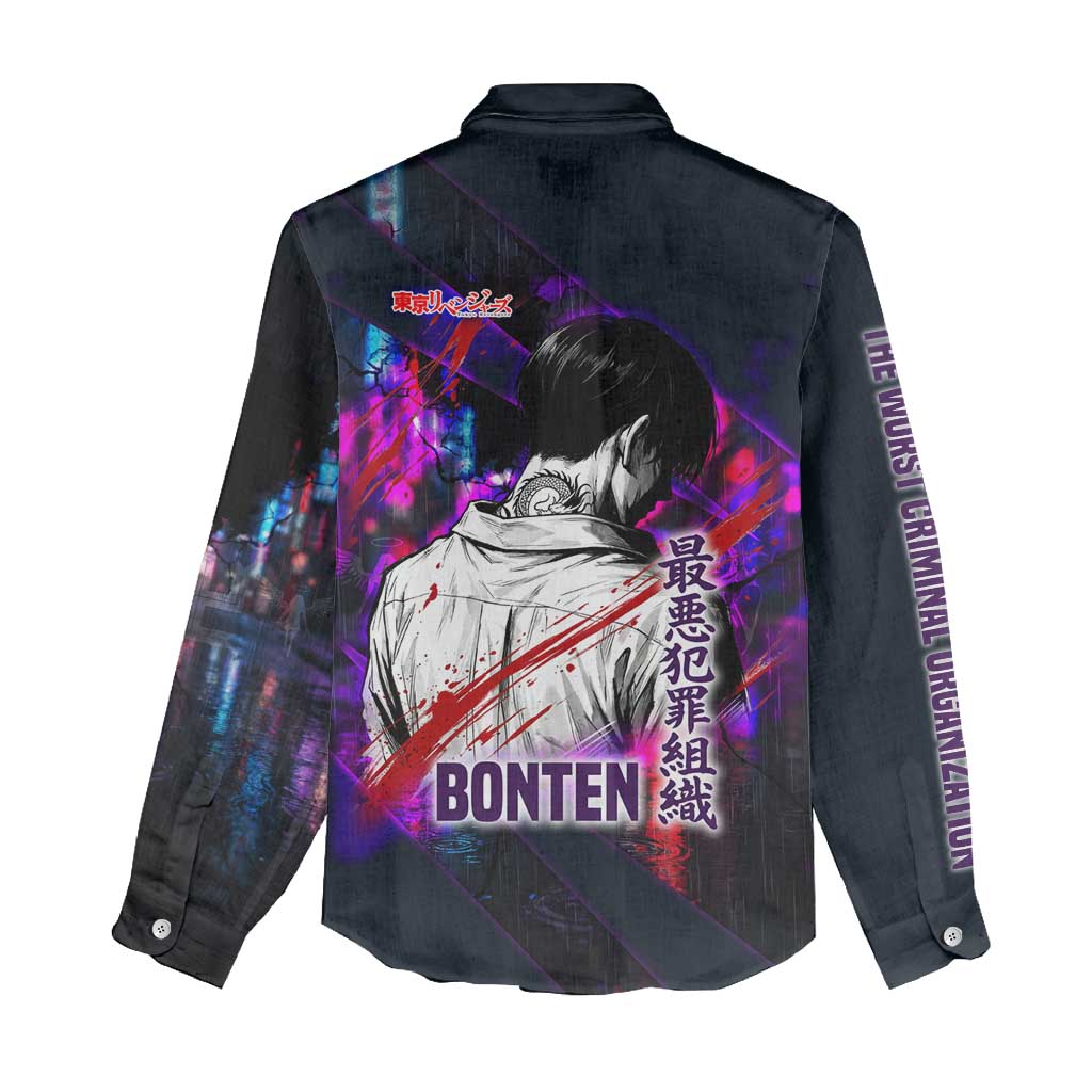 Bonten Era The Darkest Future Women Casual Shirt Cyberpunk Noir Gang Art Style
