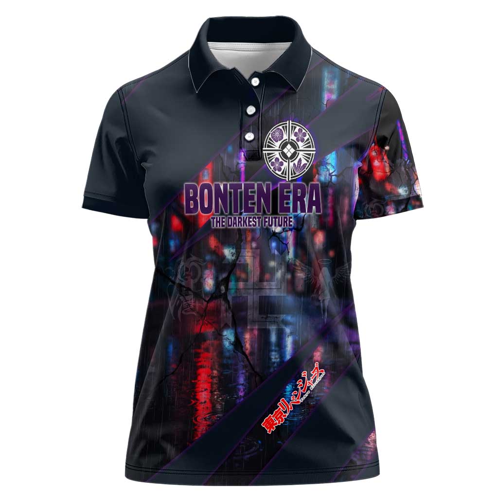 Bonten Era The Darkest Future Women Polo Shirt Cyberpunk Noir Gang Art Style