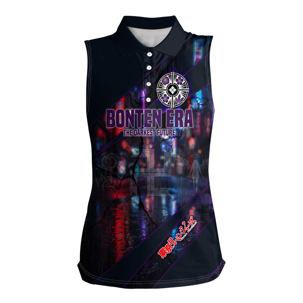 Bonten Era The Darkest Future Women Sleeveless Polo Shirt Cyberpunk Noir Gang Art Style
