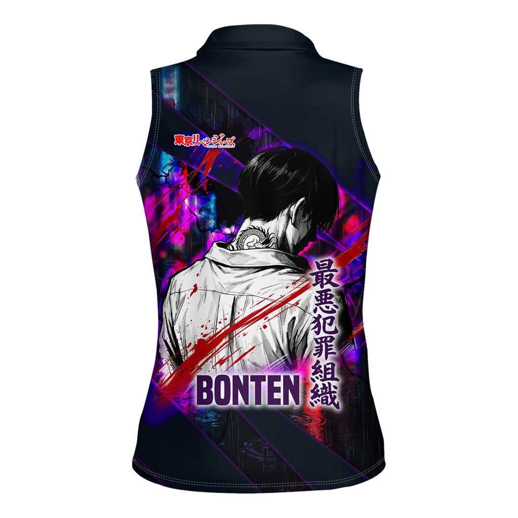 Bonten Era The Darkest Future Women Sleeveless Polo Shirt Cyberpunk Noir Gang Art Style