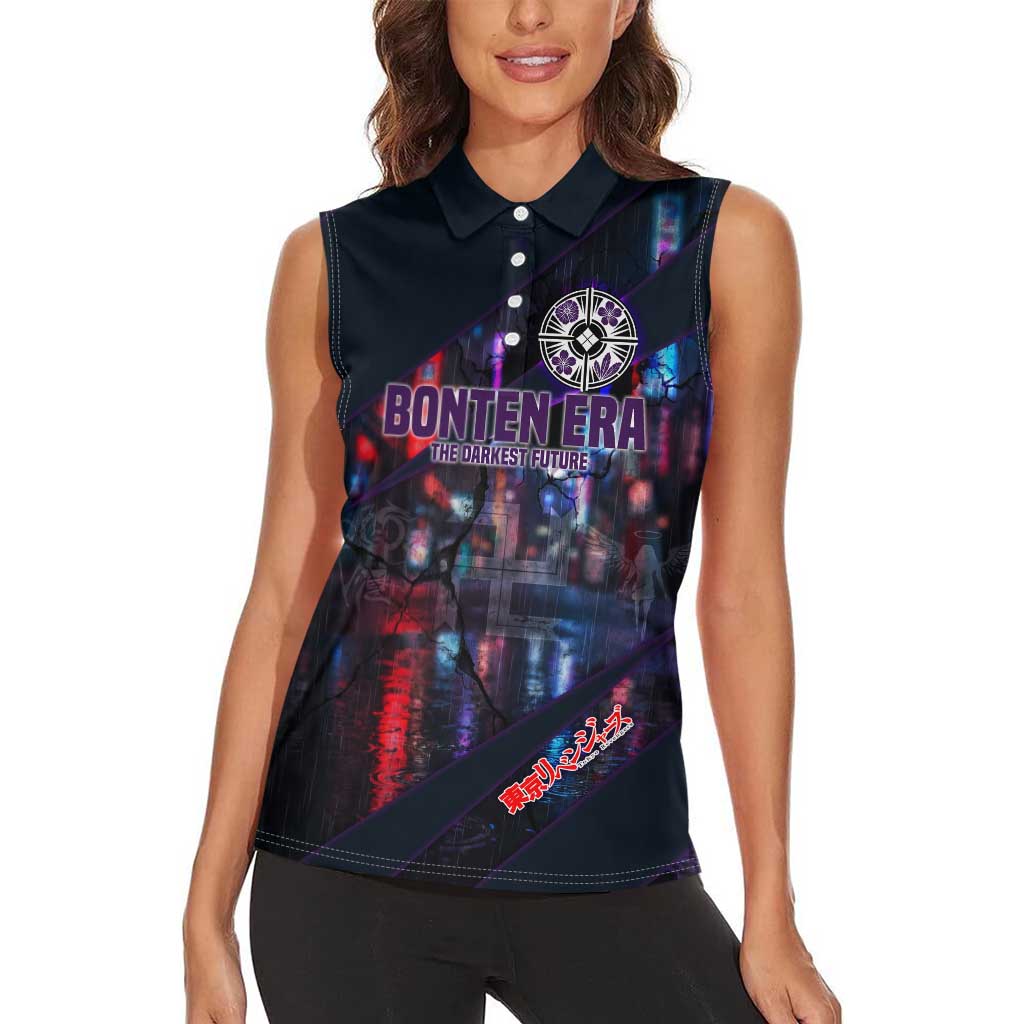 Bonten Era The Darkest Future Women Sleeveless Polo Shirt Cyberpunk Noir Gang Art Style