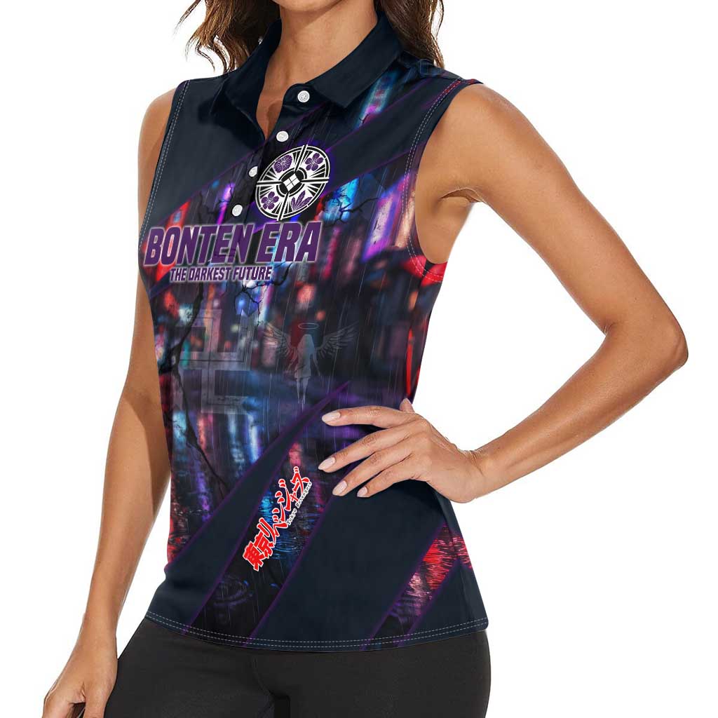 Bonten Era The Darkest Future Women Sleeveless Polo Shirt Cyberpunk Noir Gang Art Style