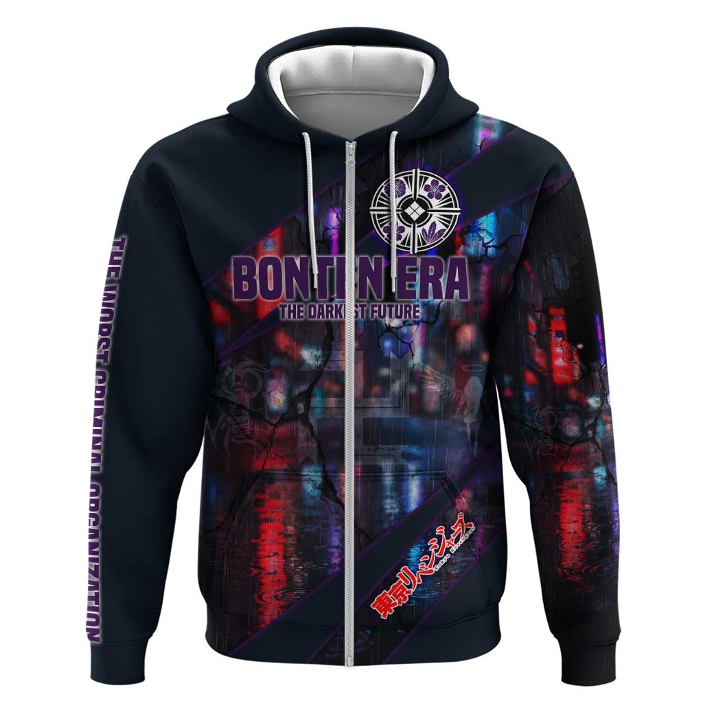 Bonten Era The Darkest Future Zip Hoodie Cyberpunk Noir Gang Art Style