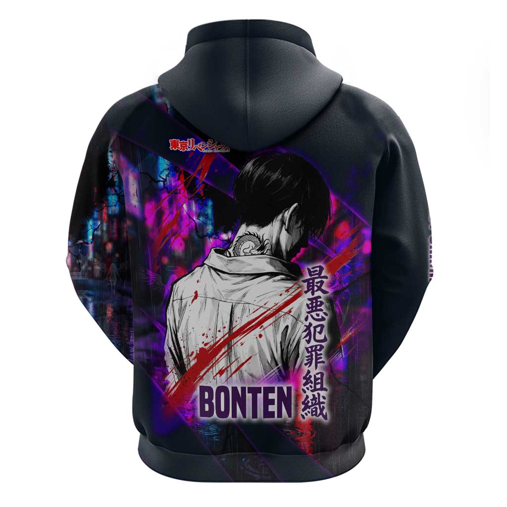 Bonten Era The Darkest Future Zip Hoodie Cyberpunk Noir Gang Art Style