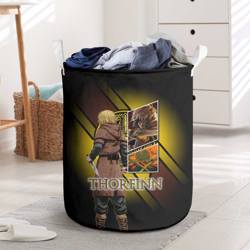 Thorfinn Norse Avenger Laundry Basket Viking Manga Illustration Style