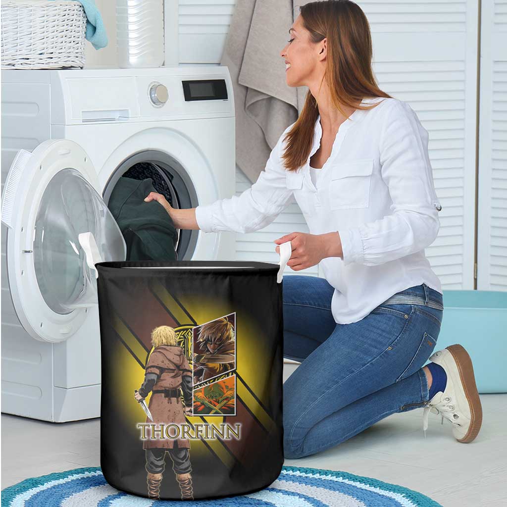 Thorfinn Norse Avenger Laundry Basket Viking Manga Illustration Style