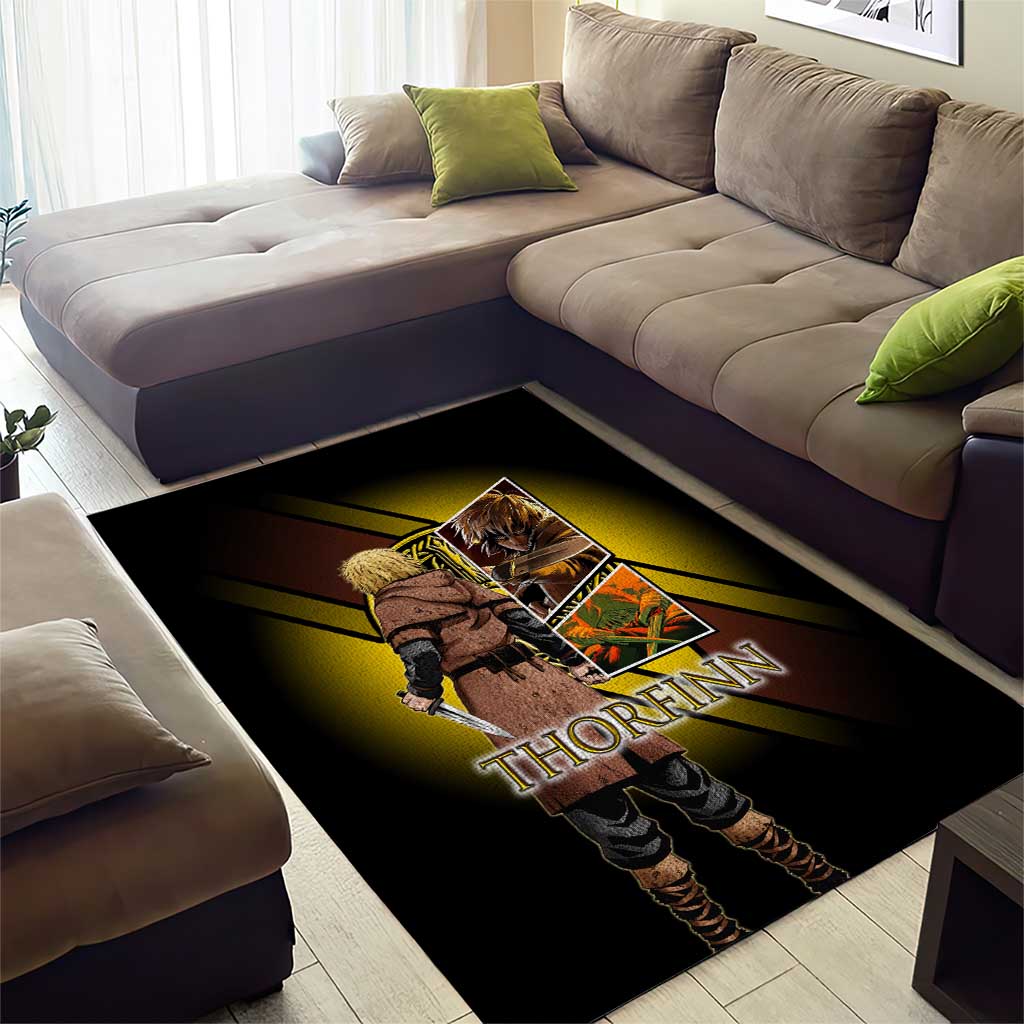 Thorfinn Norse Avenger Area Rug Viking Manga Illustration Style