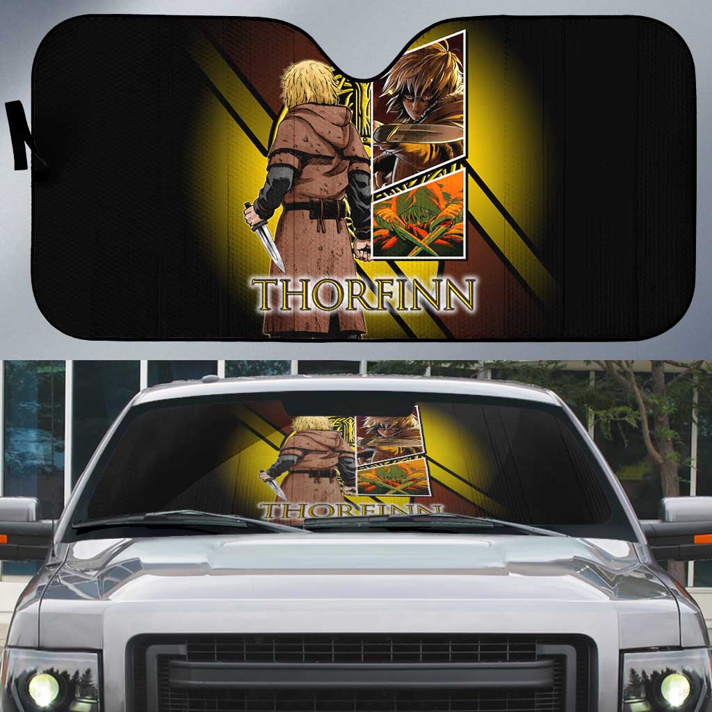 Thorfinn Norse Avenger Auto Sun Shade Viking Manga Illustration Style