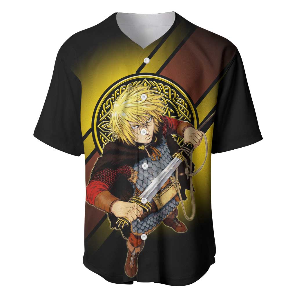Thorfinn Norse Avenger Baseball Jersey Viking Manga Illustration Style