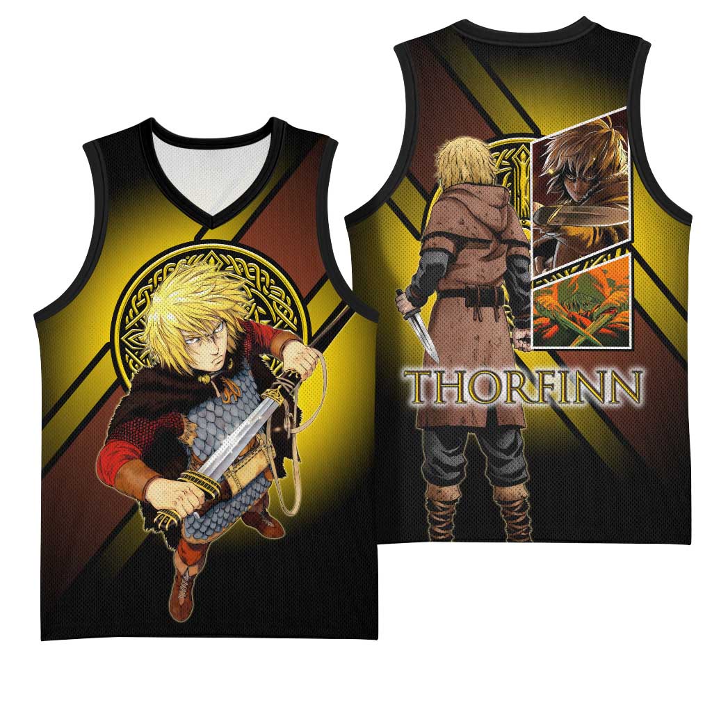 Thorfinn Norse Avenger Basketball Jersey Viking Manga Illustration Style