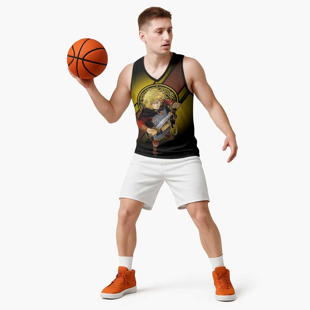 Thorfinn Norse Avenger Basketball Jersey Viking Manga Illustration Style