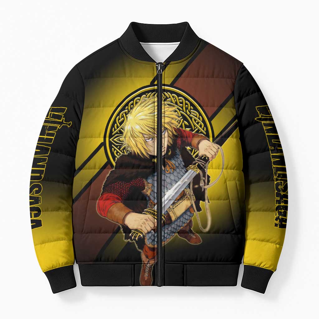 Thorfinn Norse Avenger Bomber Puffer Jacket Viking Manga Illustration Style