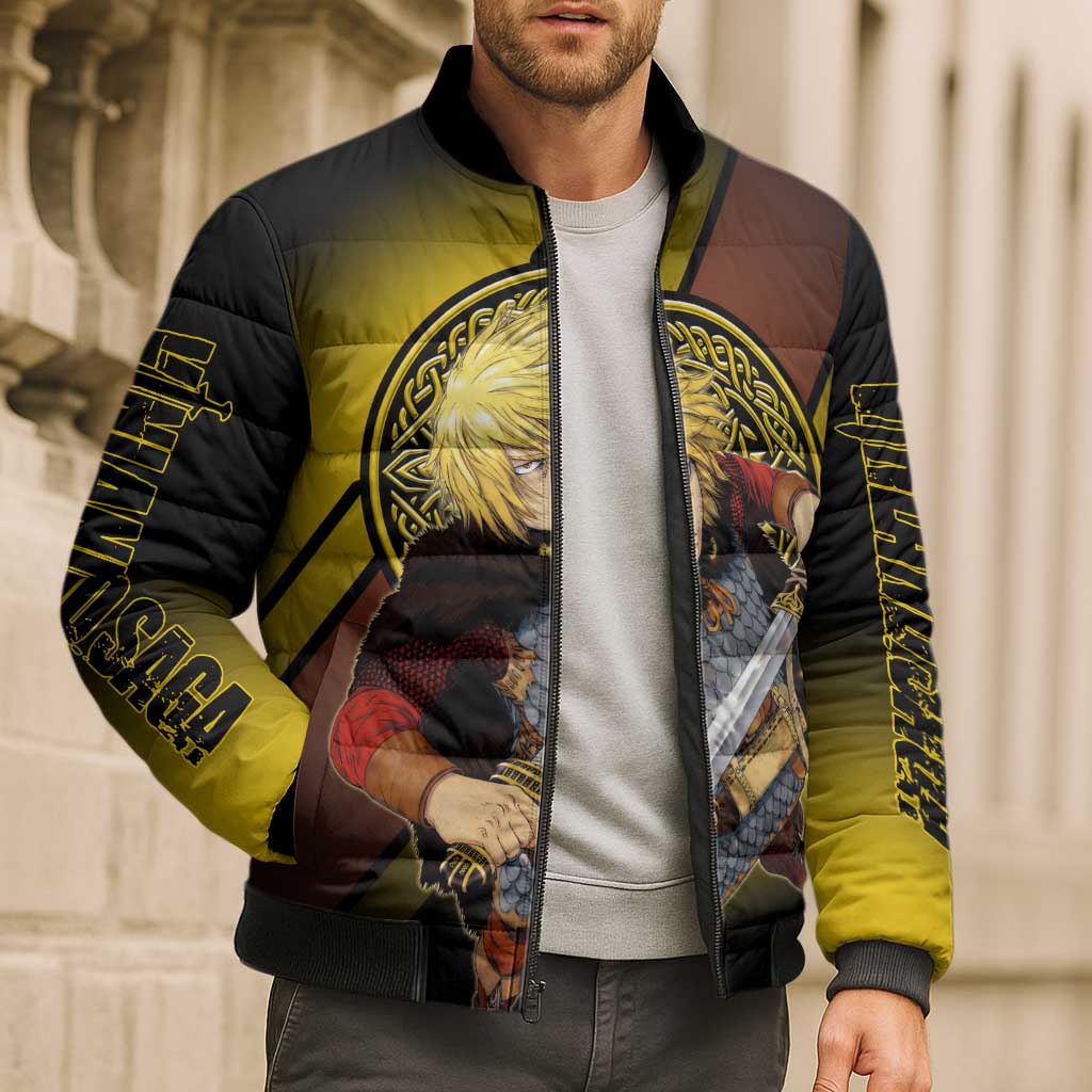 Thorfinn Norse Avenger Bomber Puffer Jacket Viking Manga Illustration Style