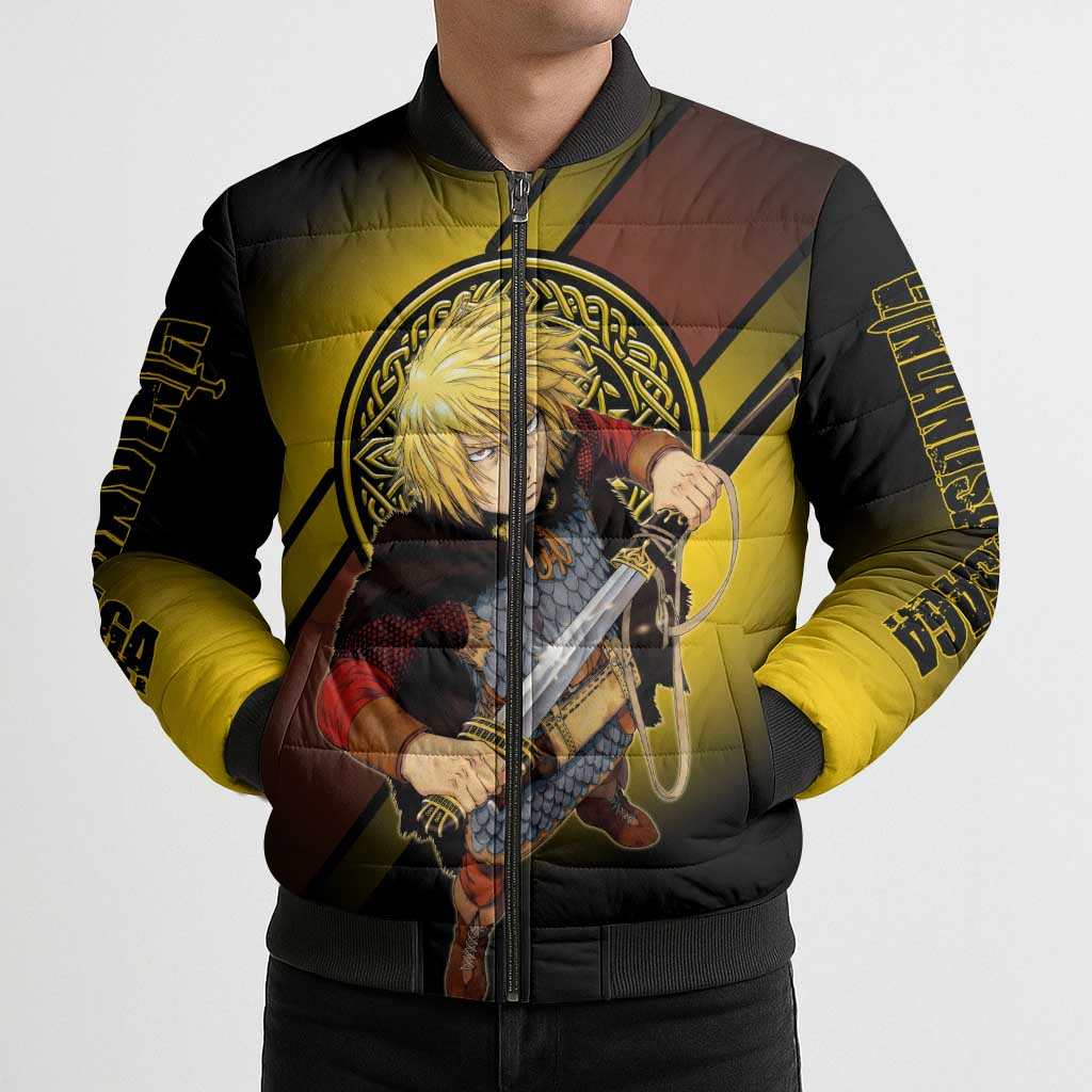 Thorfinn Norse Avenger Bomber Puffer Jacket Viking Manga Illustration Style