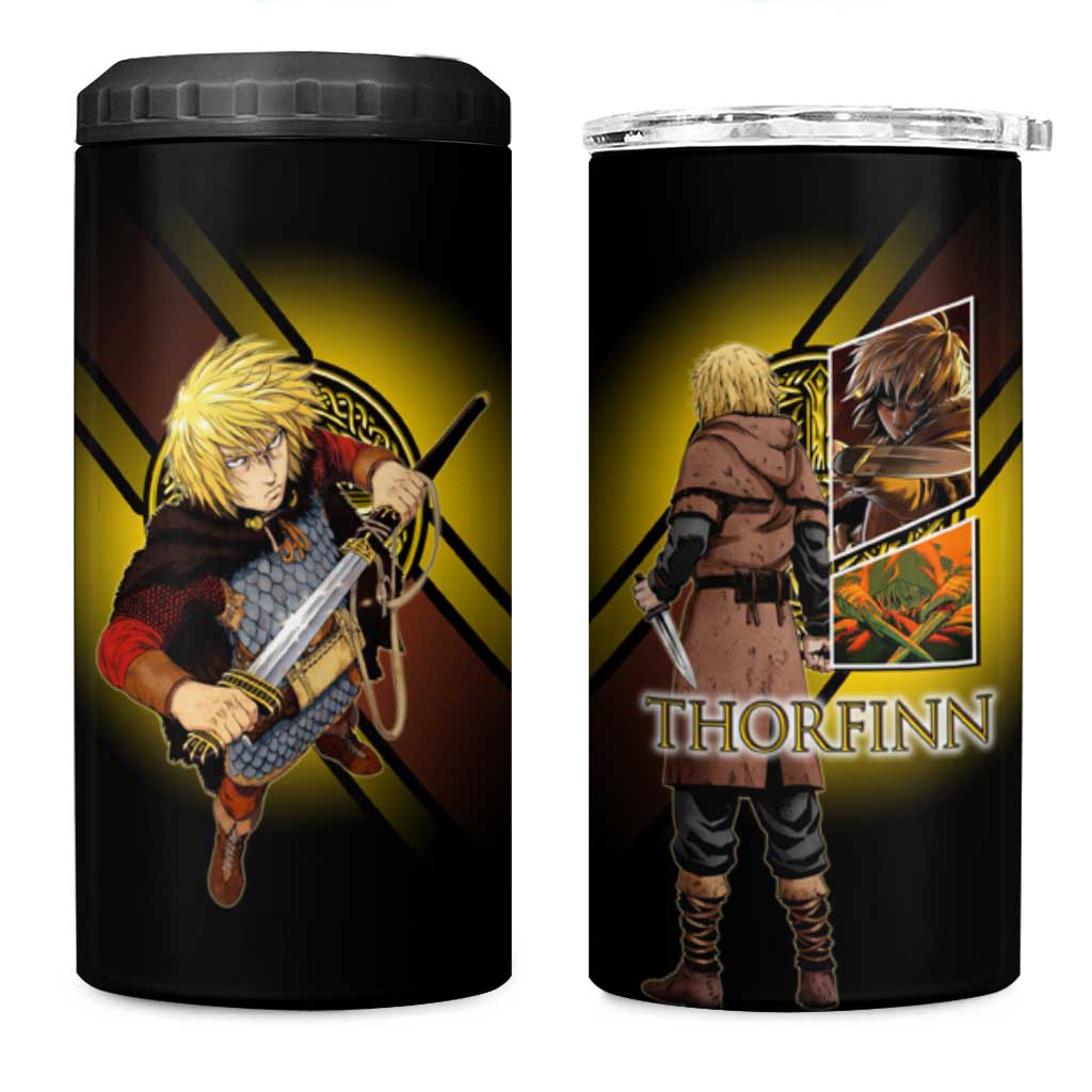 Thorfinn Norse Avenger 4 in 1 Can Cooler Tumbler Viking Manga Illustration Style