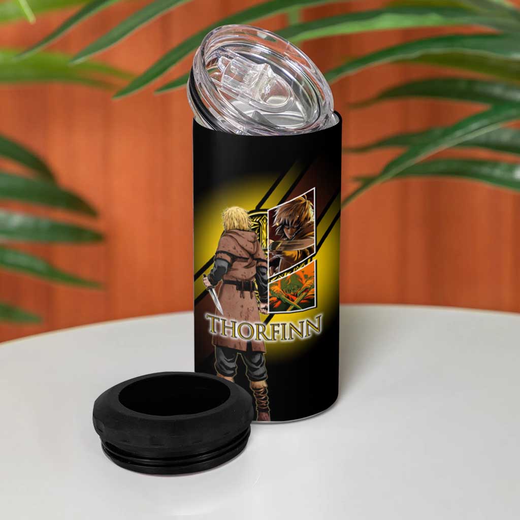 Thorfinn Norse Avenger 4 in 1 Can Cooler Tumbler Viking Manga Illustration Style