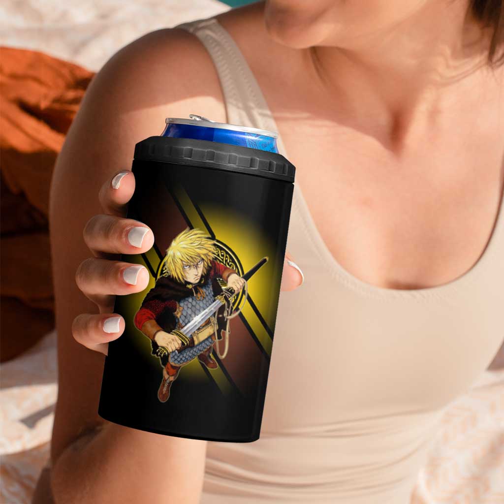Thorfinn Norse Avenger 4 in 1 Can Cooler Tumbler Viking Manga Illustration Style