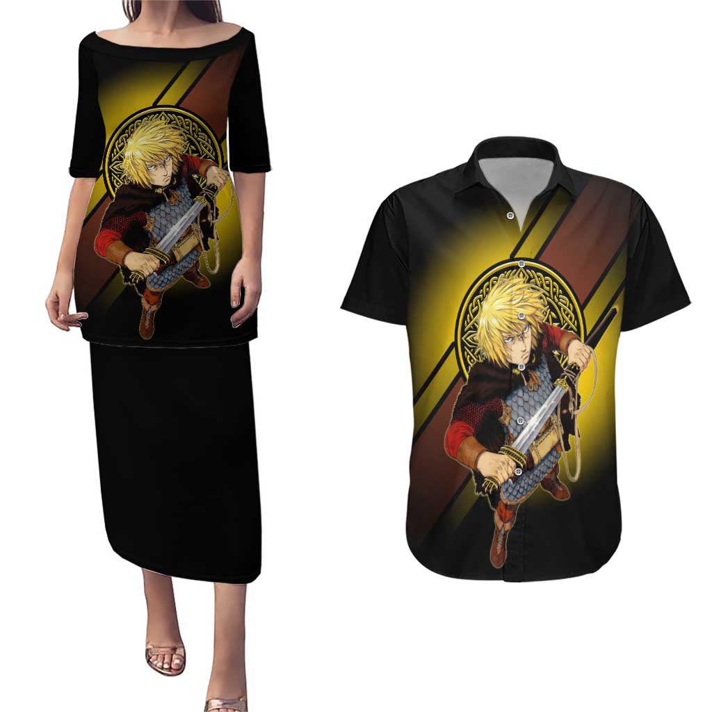 Thorfinn Norse Avenger Couples Matching Puletasi and Hawaiian Shirt Viking Manga Illustration Style