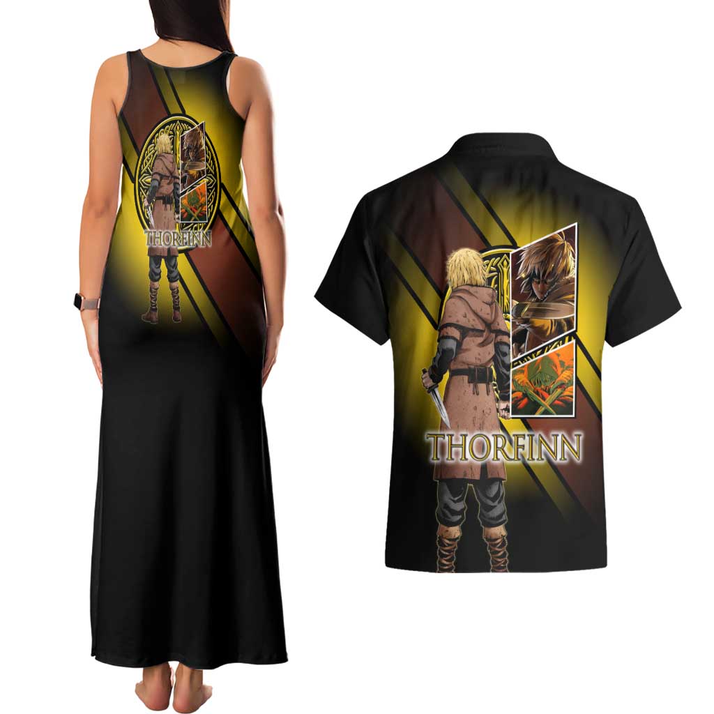 Thorfinn Norse Avenger Couples Matching Tank Maxi Dress and Hawaiian Shirt Viking Manga Illustration Style