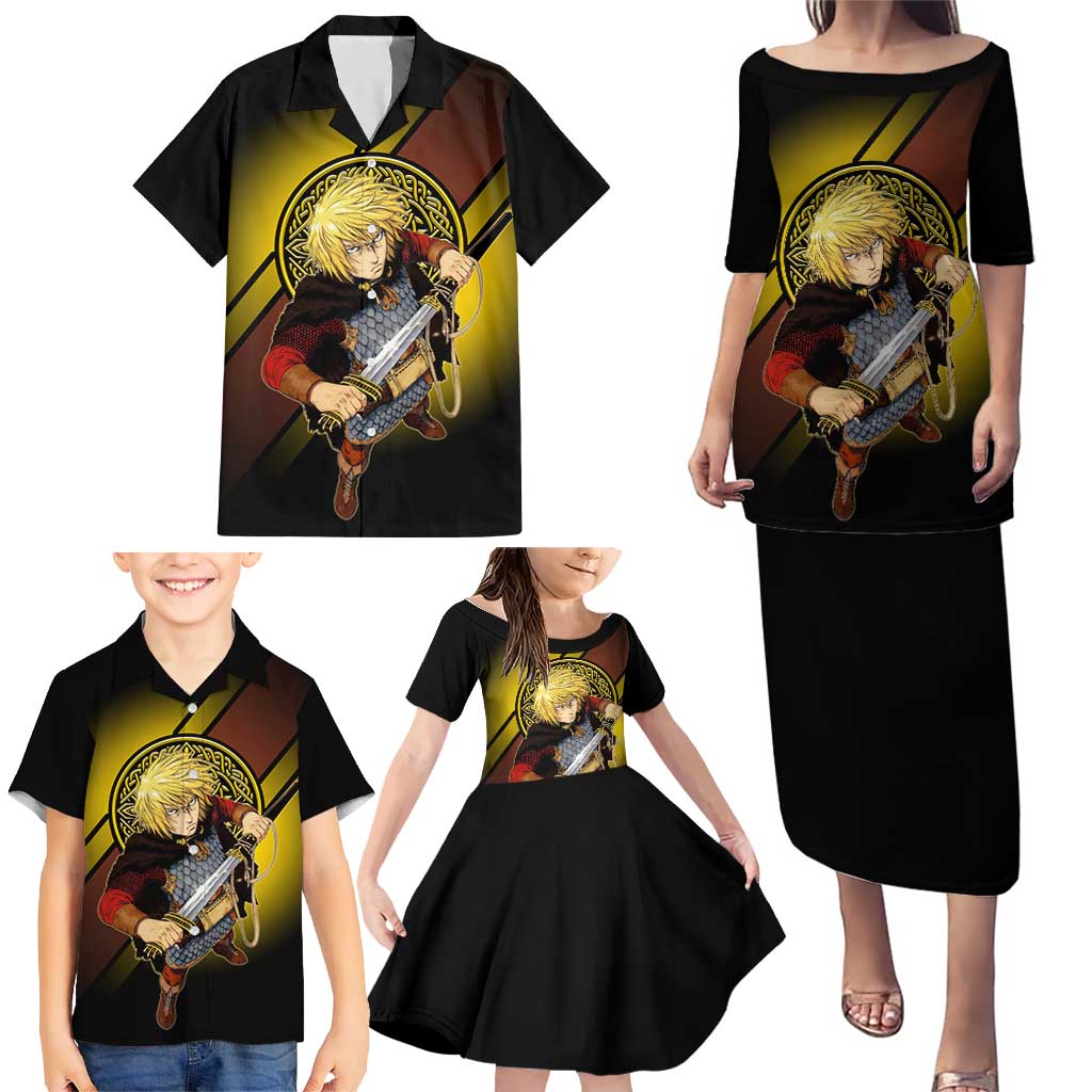 Thorfinn Norse Avenger Family Matching Puletasi and Hawaiian Shirt Viking Manga Illustration Style