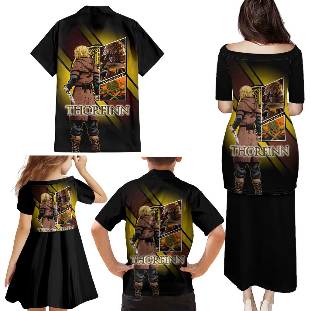 Thorfinn Norse Avenger Family Matching Puletasi and Hawaiian Shirt Viking Manga Illustration Style